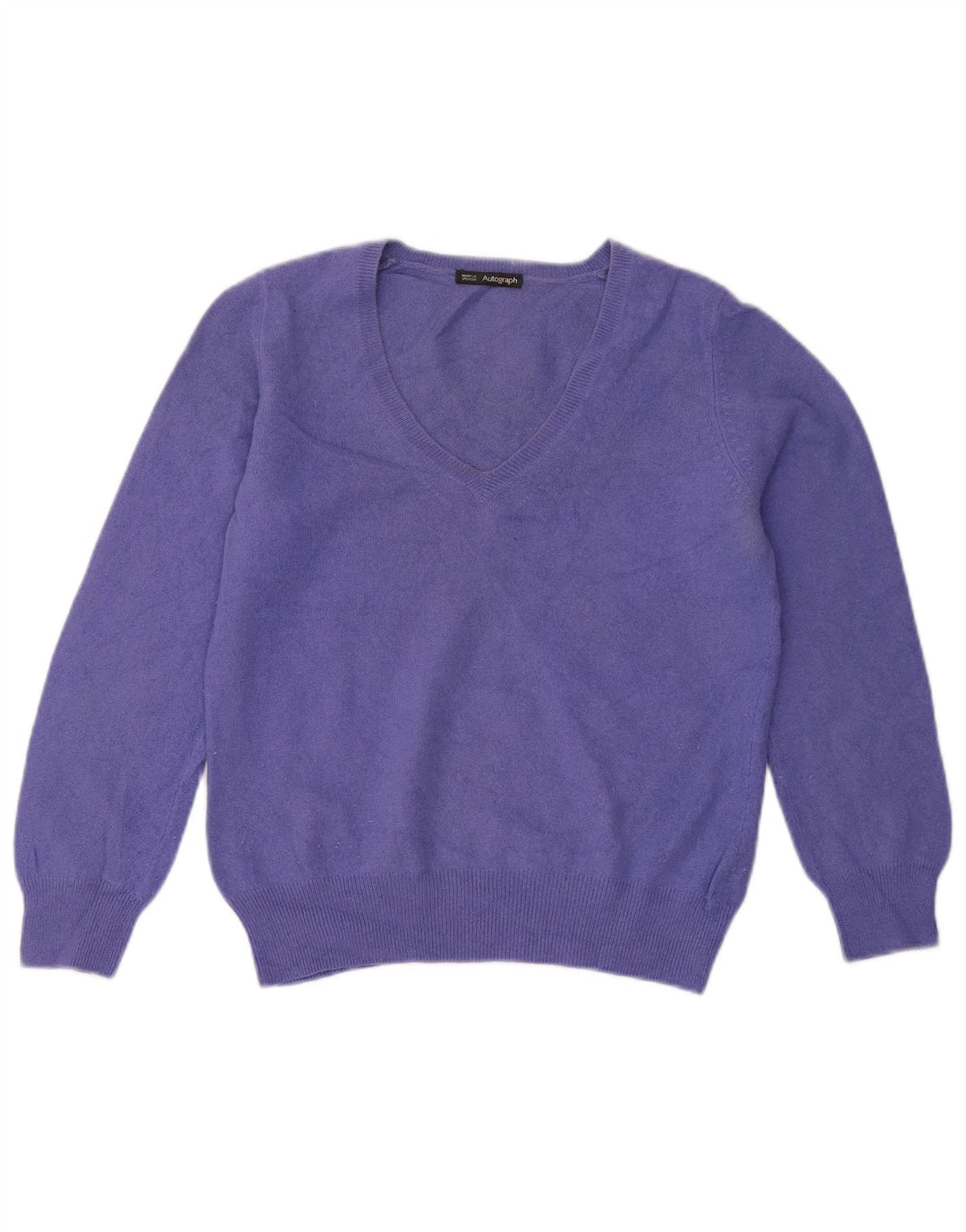 Marks & Spencer Womens Autograph V-Neck Jumper Sweater UK 12 Medium Purple