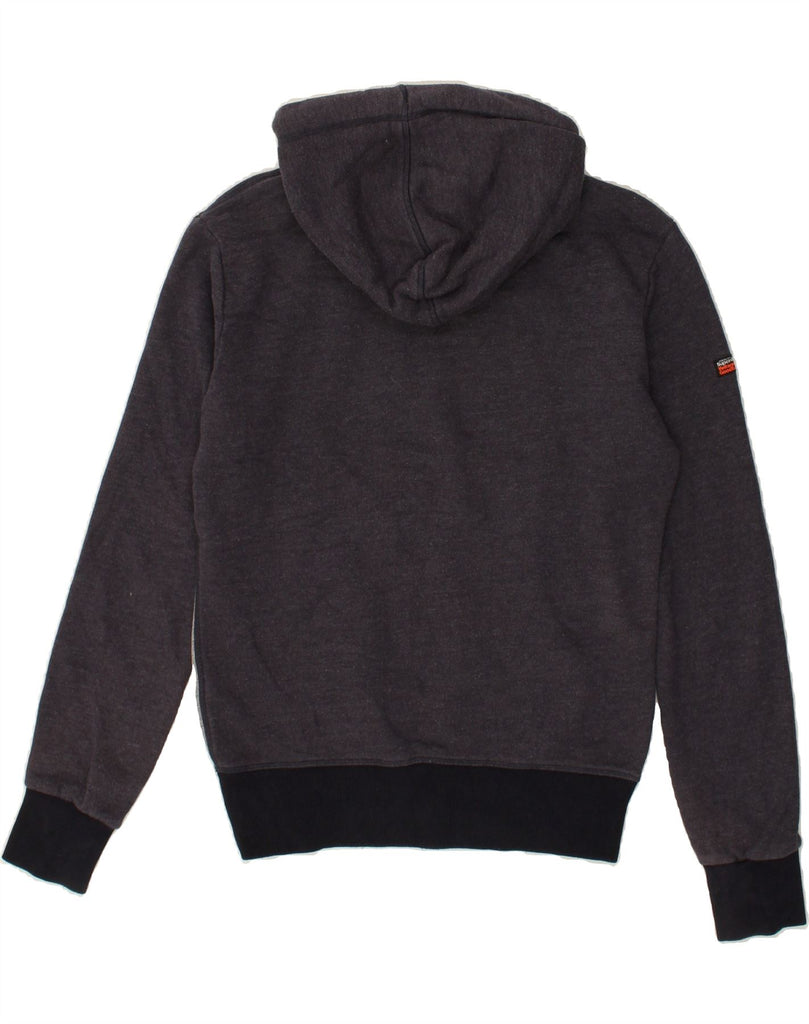 SUPERDRY Mens Graphic Hoodie Jumper Small Grey Colourblock Cotton Vintage Superdry and Second-Hand Superdry from Messina Hembry 