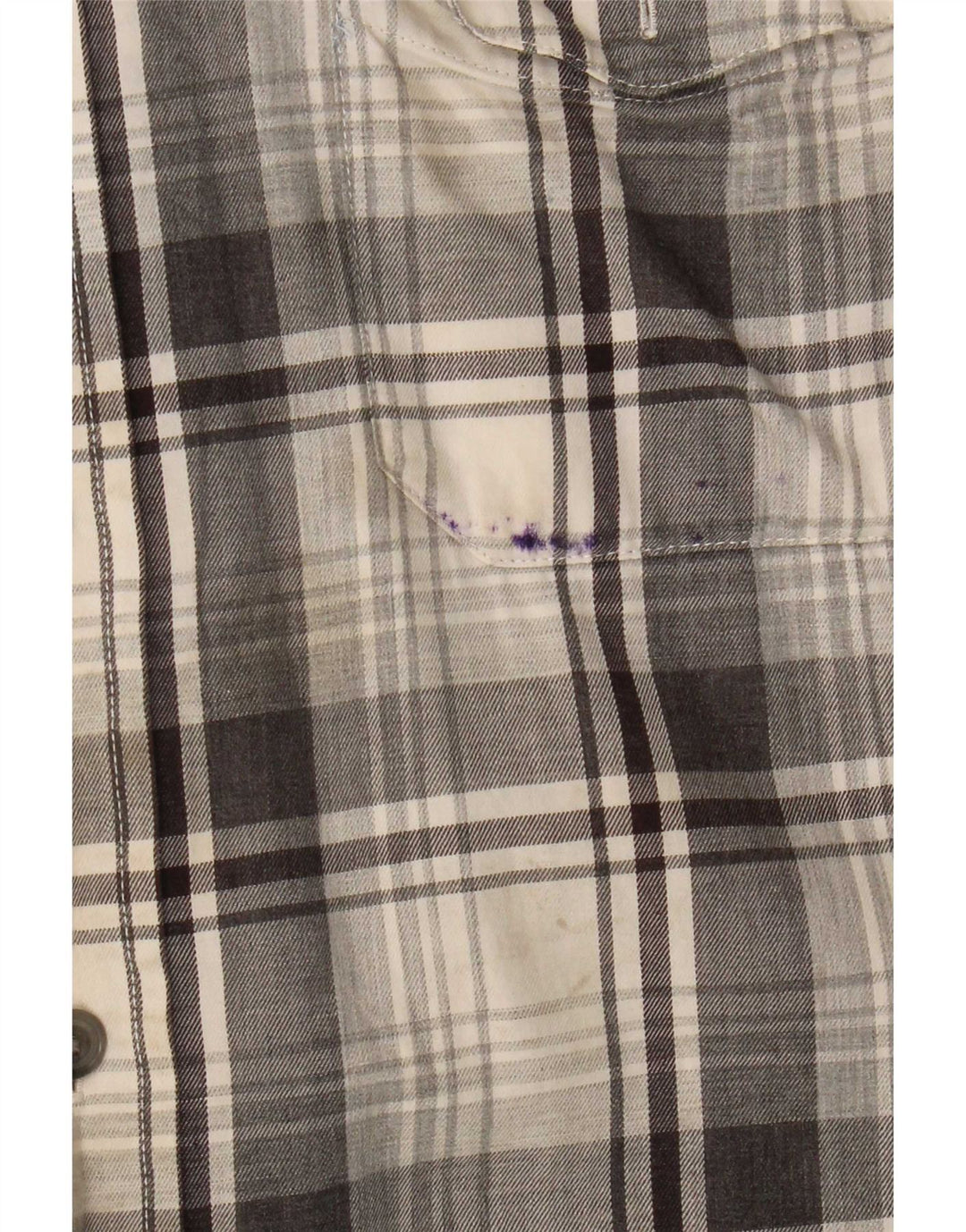 Chaps Mens Flannel Shirt Large Grey Check Cotton