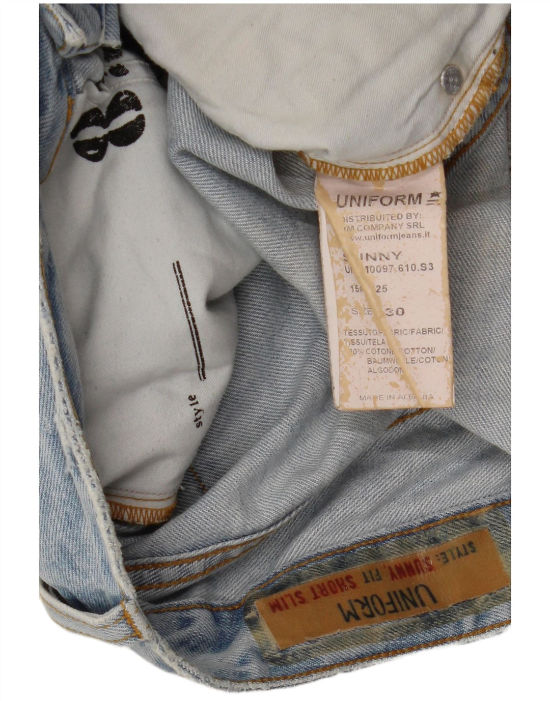 Uniform Mens Distressed Denim Shorts W30 Medium Blue Cotton