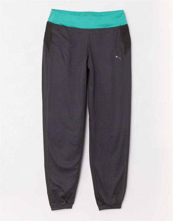 Puma Womens Tracksuit Trousers Joggers UK 12 Medium Grey Colourblock