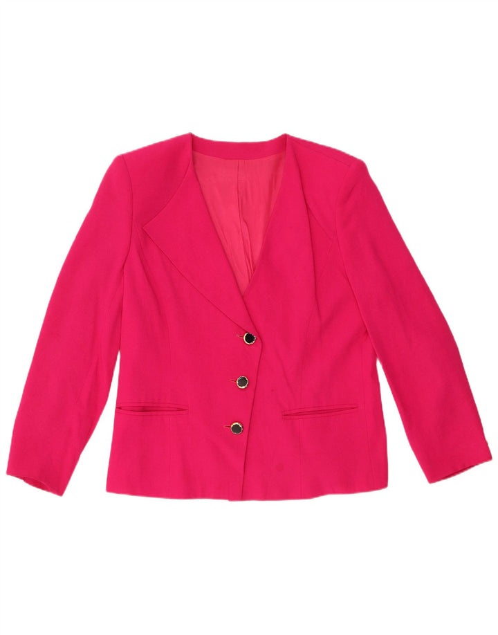 MARINA RINALDI Womens 3 Button Blazer Jacket Size 19 Small Pink