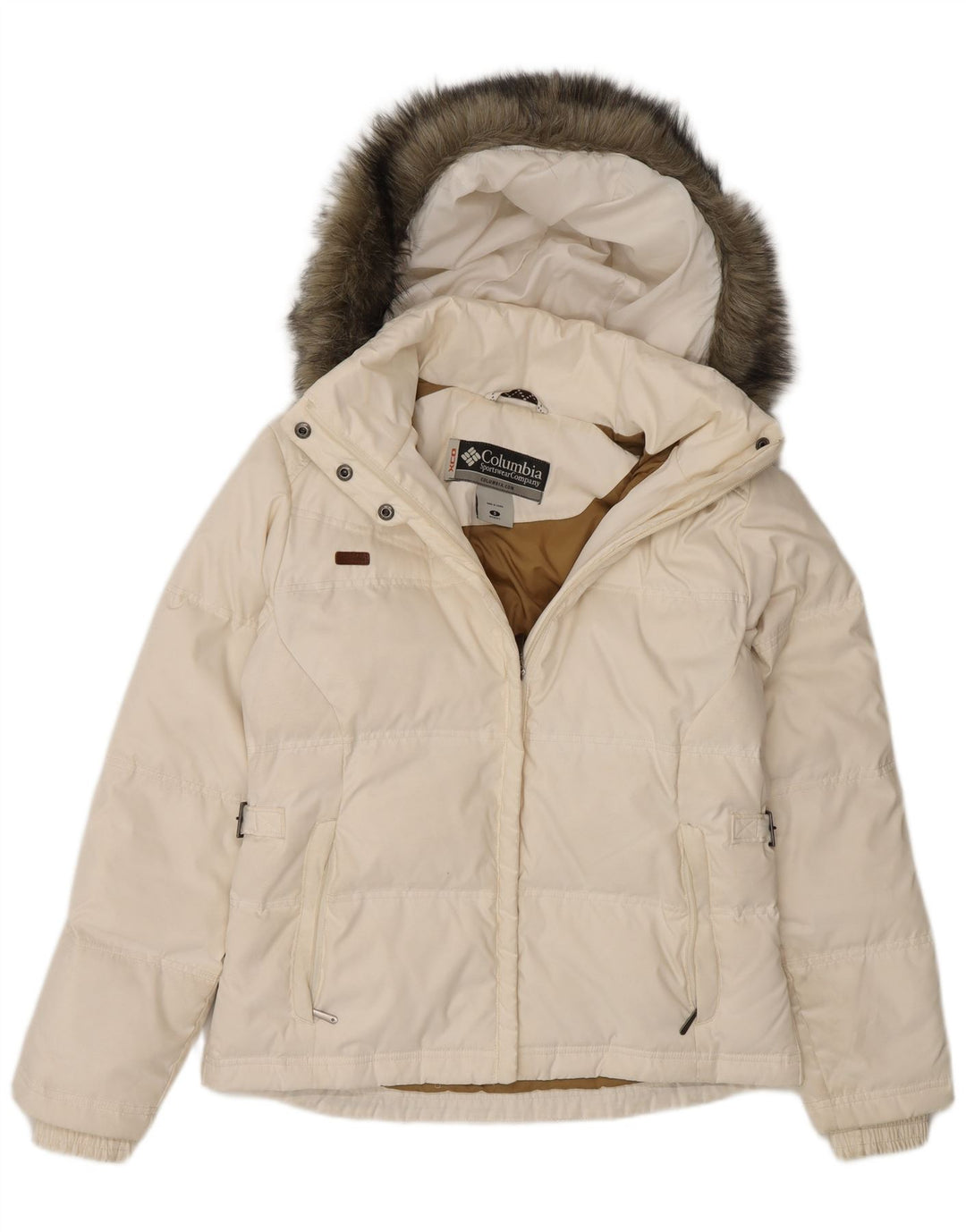 Columbia Womens Hooded Oversized Padded Jacket UK 10 Small White Polyester