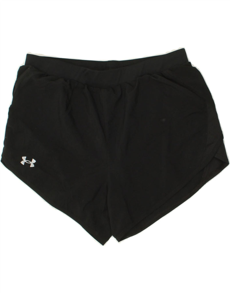 UNDER ARMOUR Womens Heat Gear Sport Shorts UK 14 Medium Black Polyester | Vintage Under Armour | Thrift | Second-Hand Under Armour | Used Clothing | Messina Hembry 