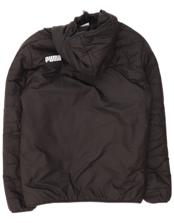 Puma Mens Graphic Hooded Padded Jacket UK 36 Small Black Polyester