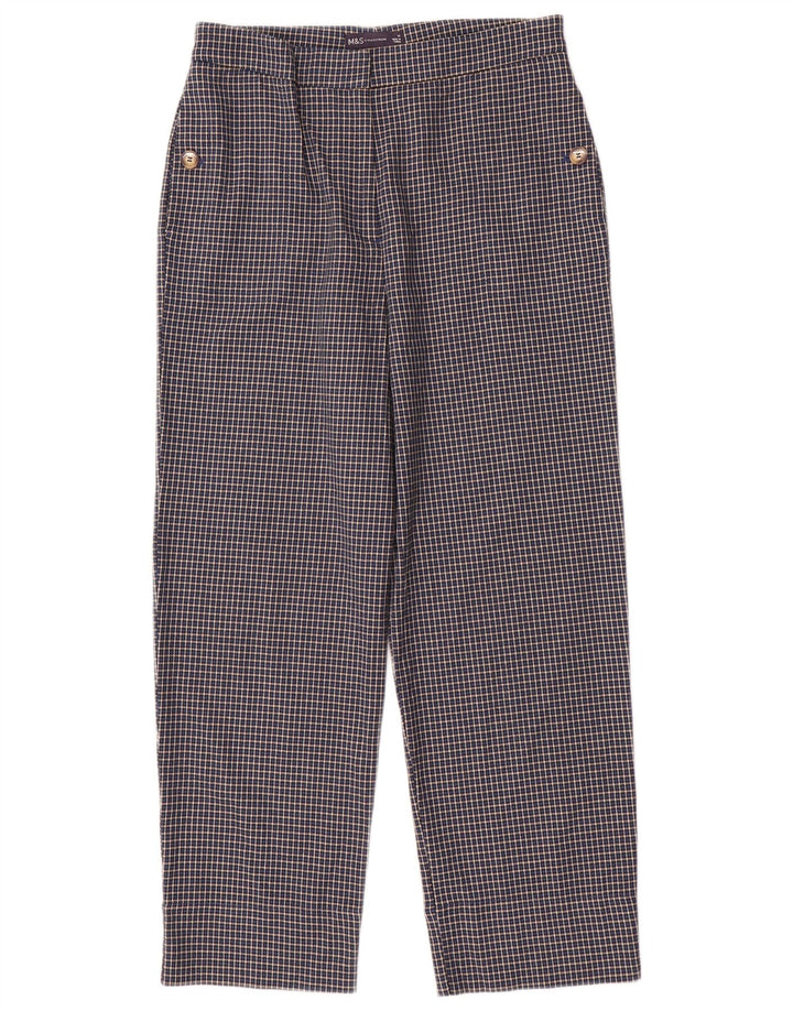 Marks & Spencer Womens Cropped Trousers UK 10 Small W28 L25 Blue