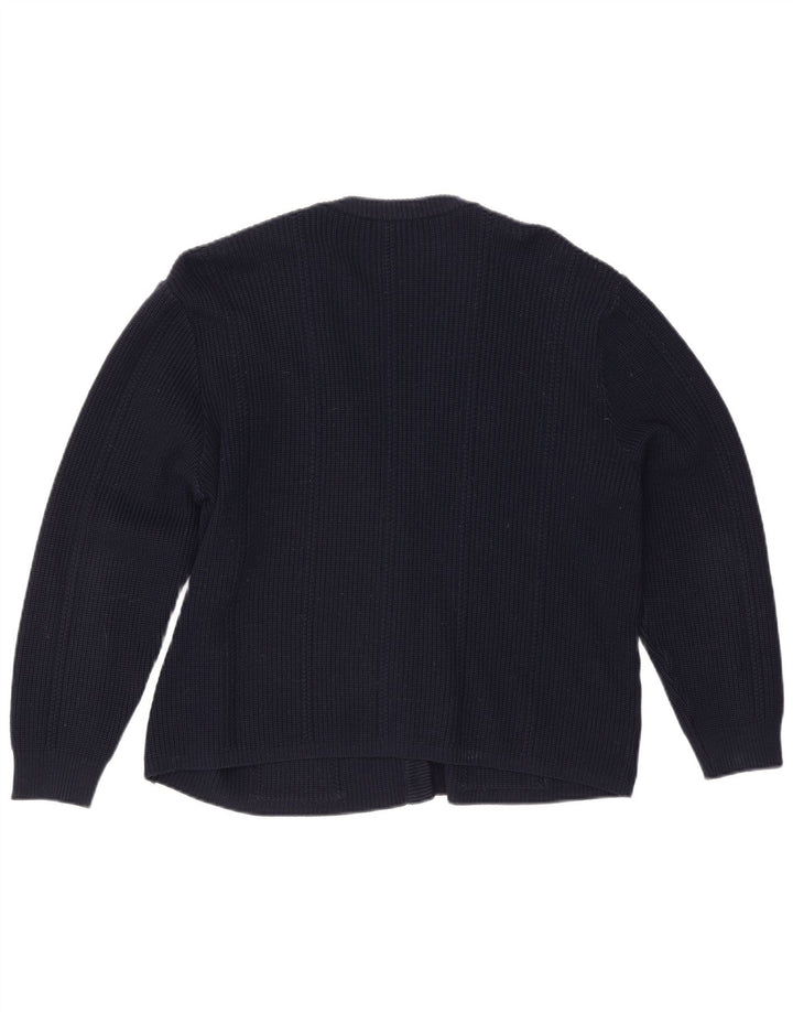 Schoeller Womens Cardigan Sweater IT 48 XL Navy Blue Polyacrylic