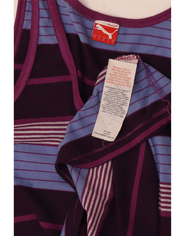 Puma Womens Vest Top UK 16 Large Multicoloured Striped Polyester Sports