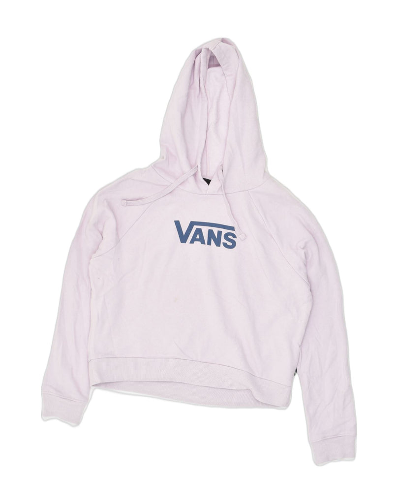 VANS Womens Graphic Crop Sweatshirt Jumper UK 10 Small Purple Cotton | Vintage Vans | Thrift | Second-Hand Vans | Used Clothing | Messina Hembry 