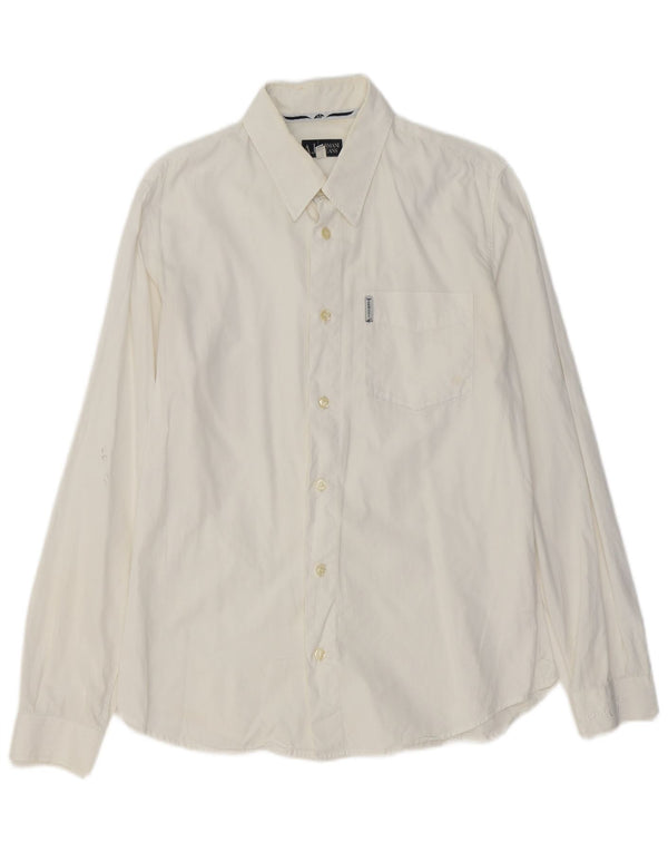 Armani Jeans Mens Shirt Small White Cotton