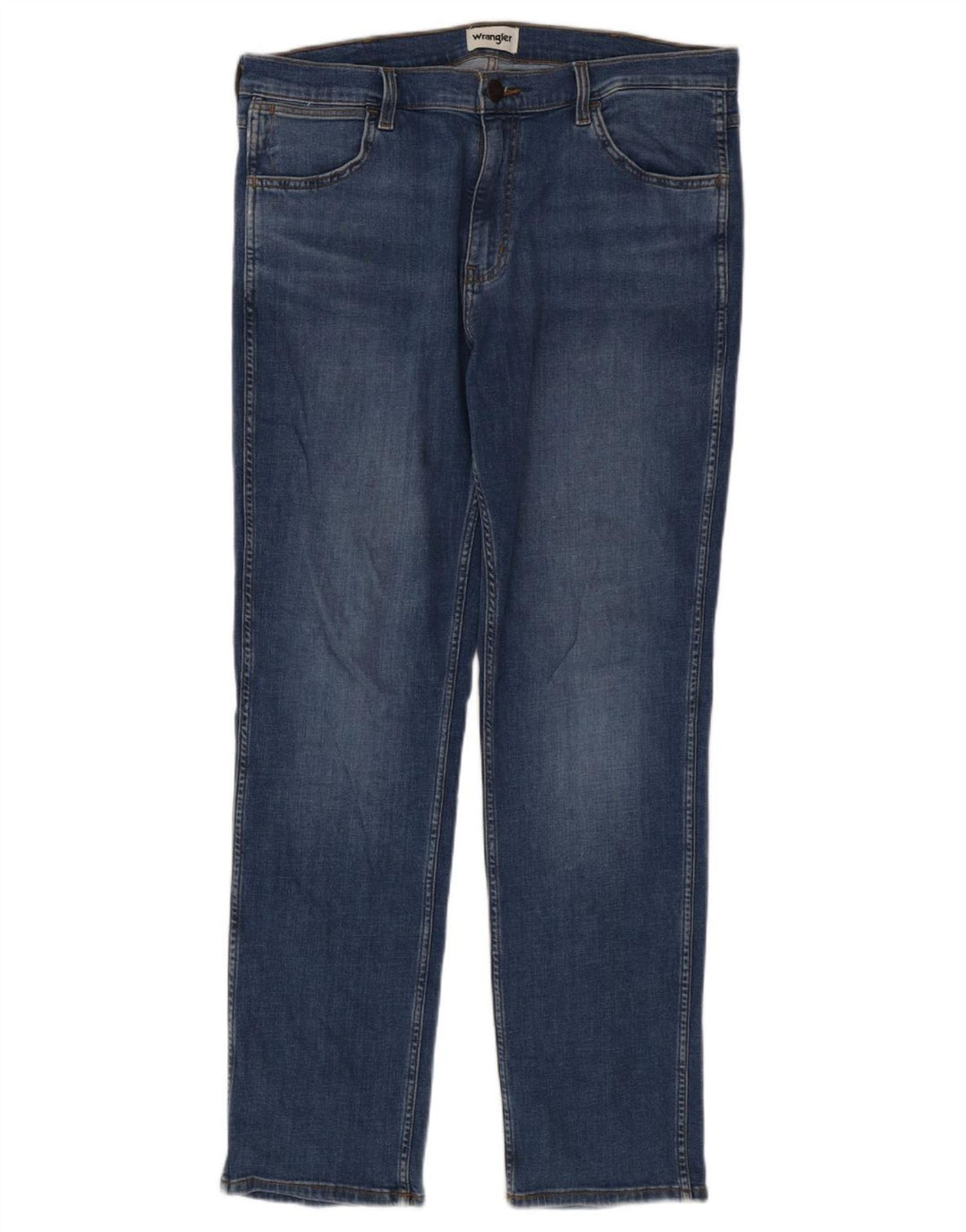 Wrangler Mens Greensboro Straight Jeans W36 L34 Blue Cotton