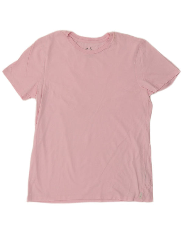 Armani Exchange Mens T-Shirt Top Medium Pink Cotton