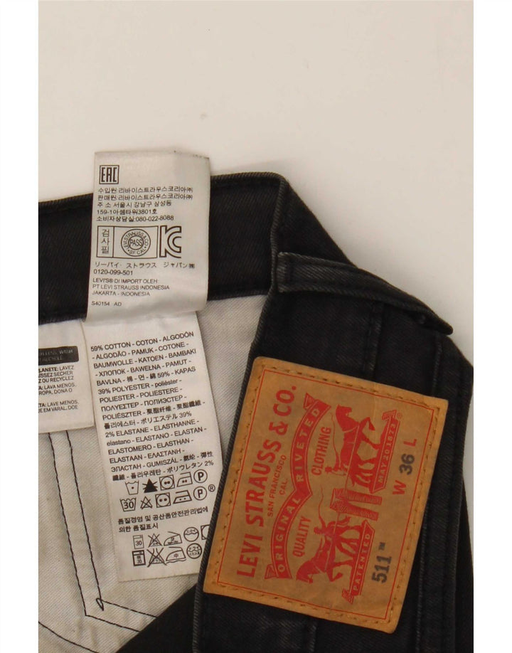 Levi's Mens 511 Denim Shorts W36 Large Black Cotton