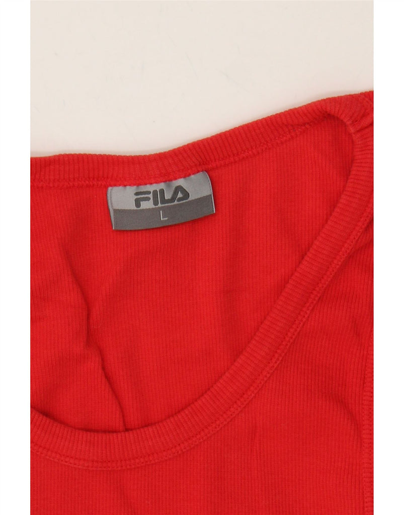FILA Womens Vest Top UK 14 Large Red Vintage Fila and Second-Hand Fila from Messina Hembry 