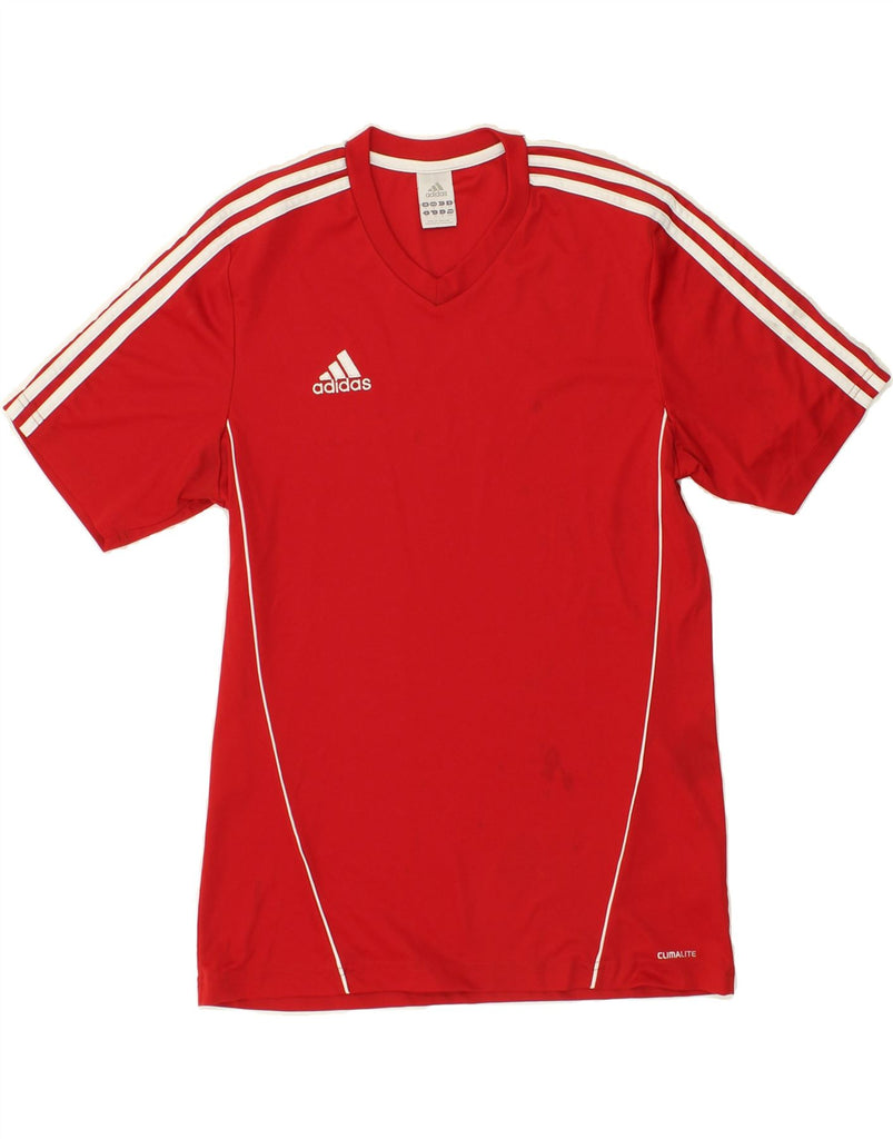 ADIDAS Mens Climalite Graphic T-Shirt Top Medium Red Polyester Vintage Adidas and Second-Hand Adidas from Messina Hembry 