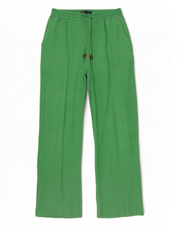 Zara Womens Wide Leg Trousers Medium W28 L29 Green