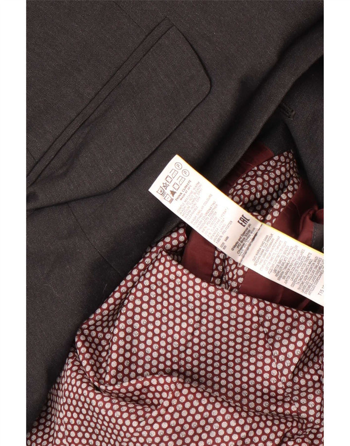 Marks & Spencer Mens 2 Button Blazer Jacket UK 42 Large Grey Polyester