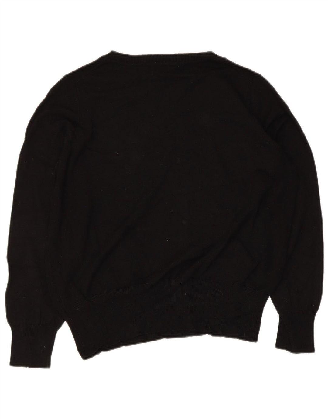 Marks & Spencer Womens V-Neck Jumper Sweater UK 14 Medium Black Viscose
