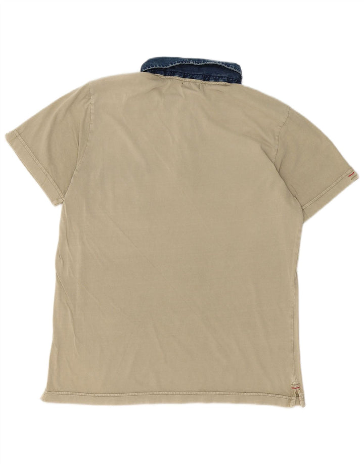 Marlboro Classics Mens Graphic Polo Shirt Large Green Colourblock