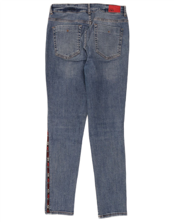 Zara Womens Graphic Skinny Jeans EU 40 Medium W30 L28 Blue