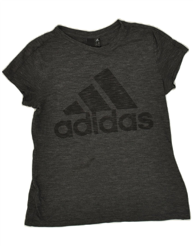 ADIDAS Womens Graphic T-Shirt Top UK 4/6 XS Grey | Vintage Adidas | Thrift | Second-Hand Adidas | Used Clothing | Messina Hembry 