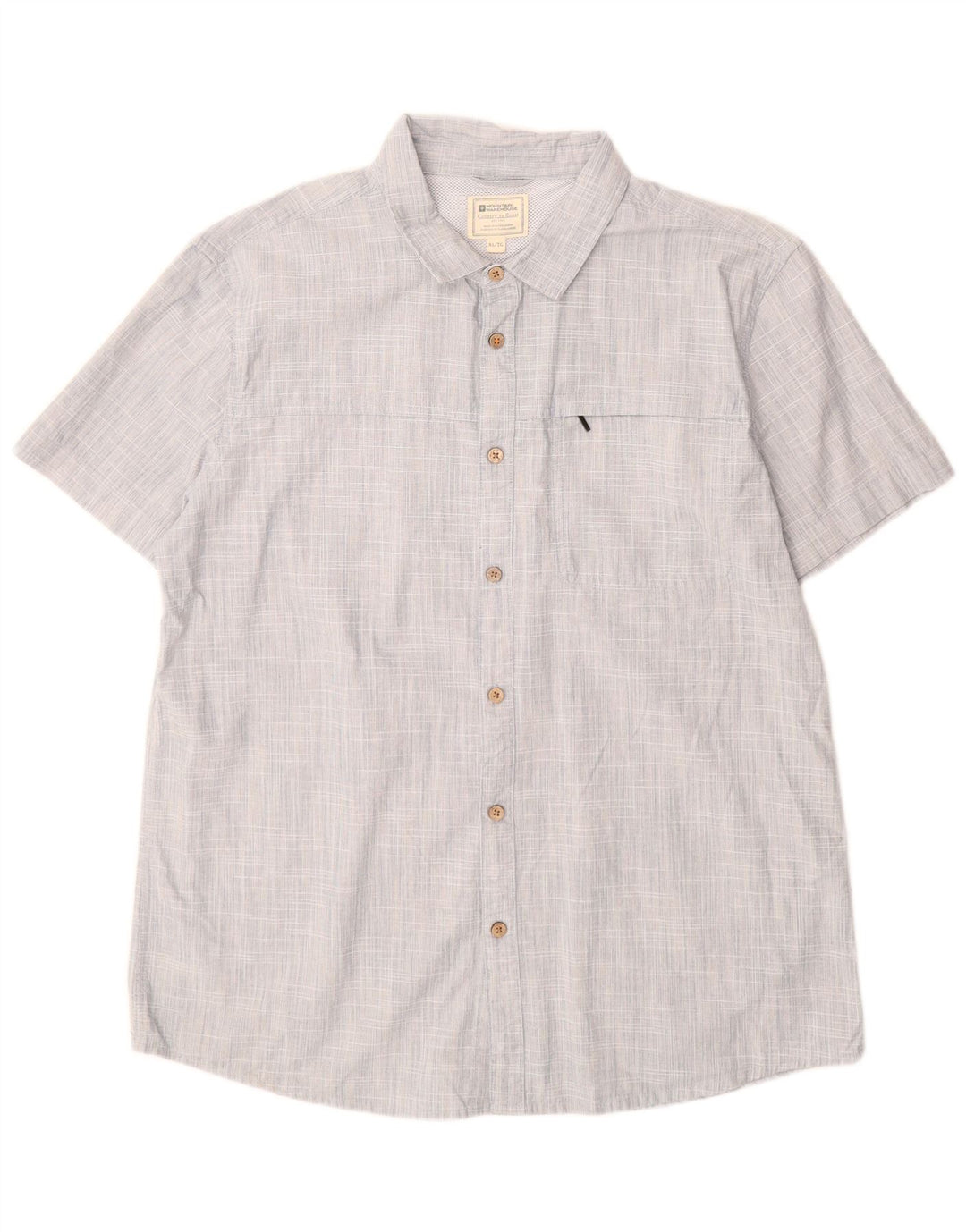 Mountain Warehouse Mens Short Sleeve Shirt XL Blue Cotton