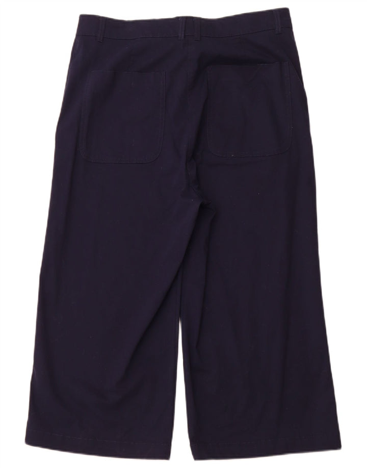 JOULES Womens High Waist Capri Trousers UK 14 Large W32 L21  Navy Blue