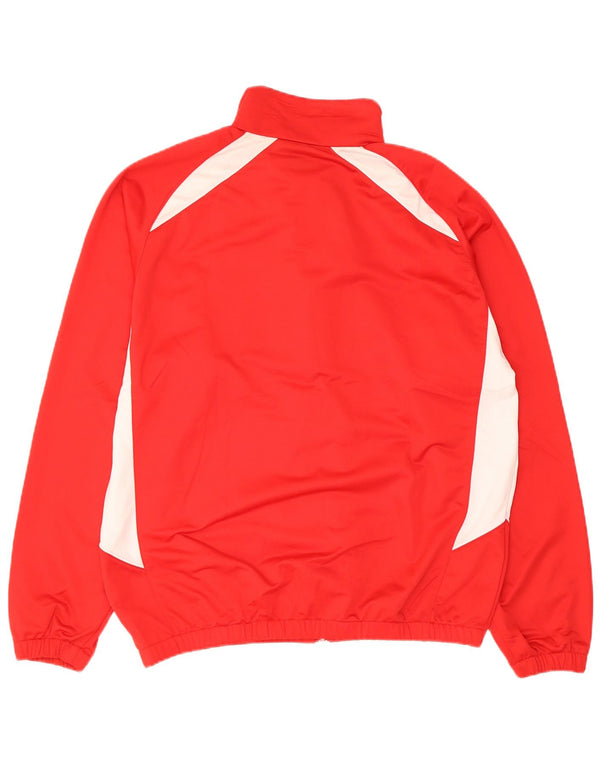 Umbro Mens Tracksuit Top Jacket Large Red Colourblock Polyester