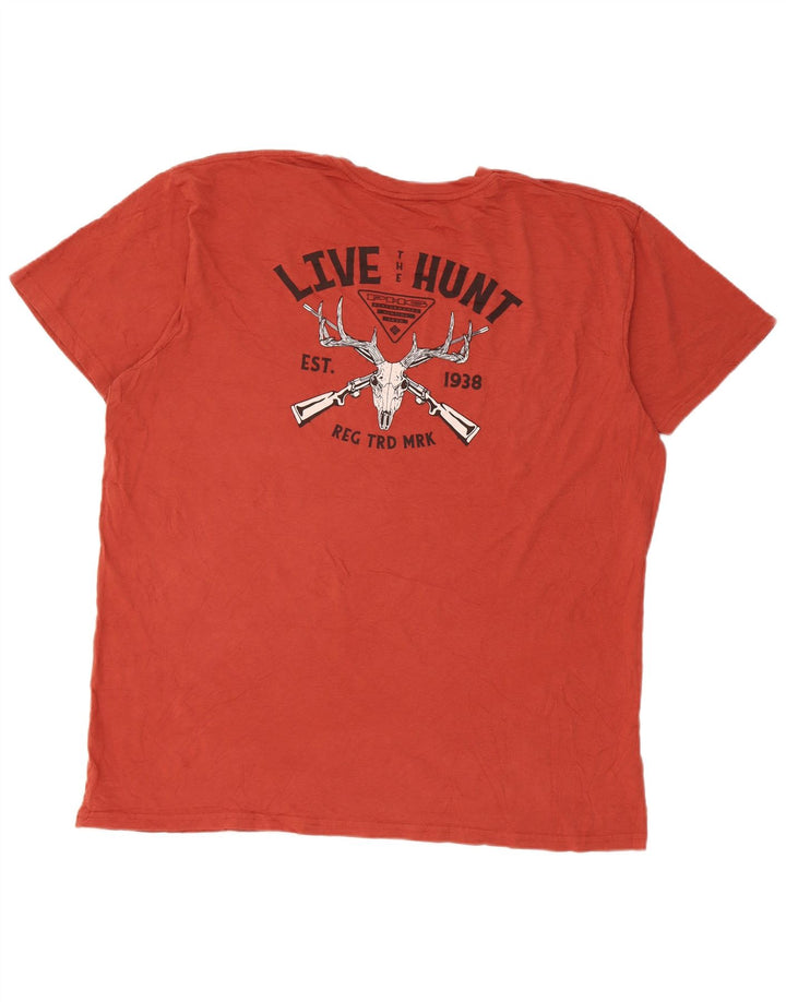 Columbia Mens Graphic T-Shirt Top 2XL Red Cotton