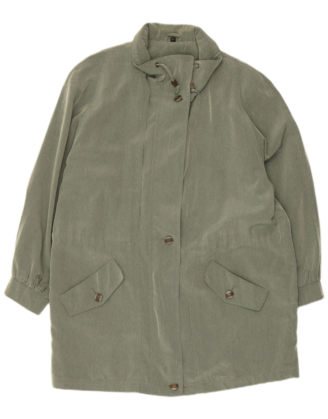 Vintage Womens Overcoat UK 14 Large  Green Polyester