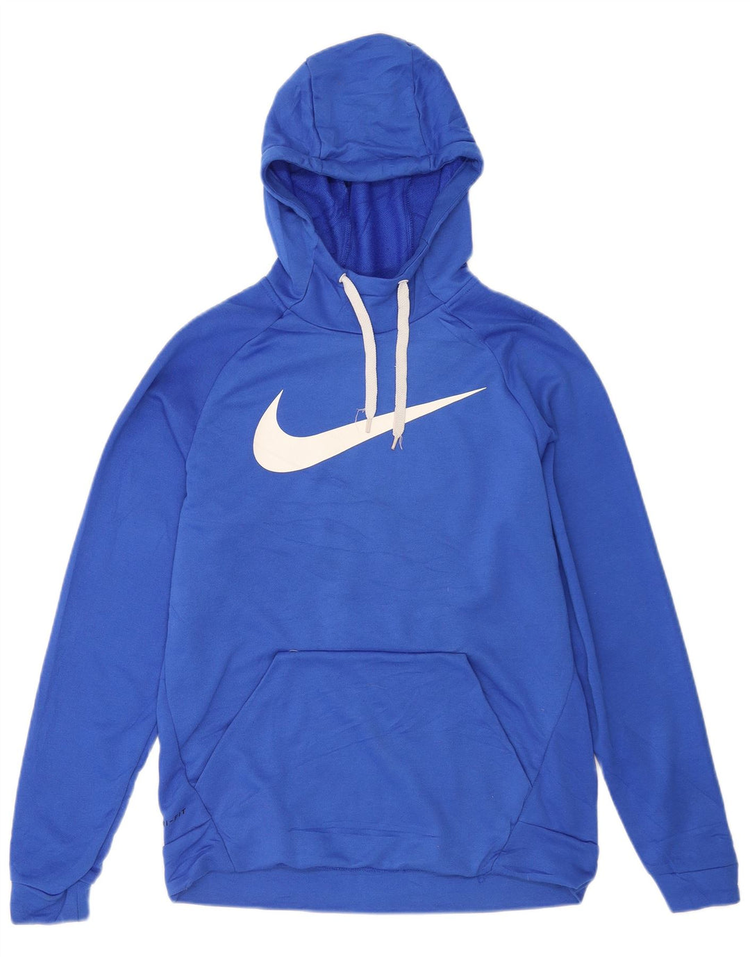 Nike Mens Dri Fit Graphic Hoodie Jumper Medium Blue Polyester