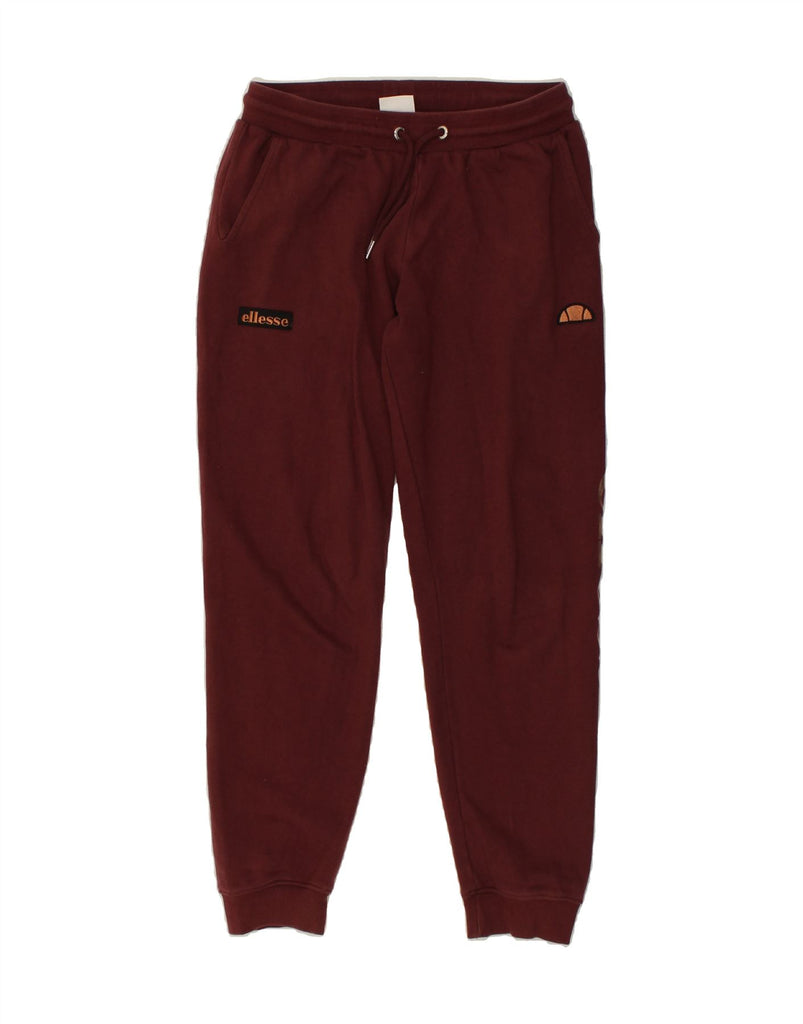 ELLESSE Womens Graphic Tracksuit Trousers Joggers UK 10 Small  Burgundy | Vintage Ellesse | Thrift | Second-Hand Ellesse | Used Clothing | Messina Hembry 