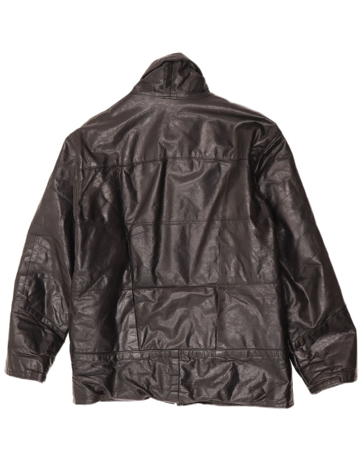 Vintage Mens Leather Jacket UK 36 Small Black