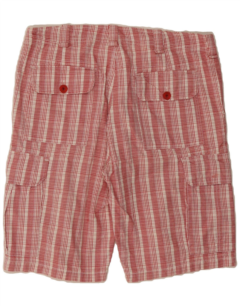 KAPPA Mens Cargo Shorts IT 48 Medium W34 Red Check Cotton Vintage Kappa and Second-Hand Kappa from Messina Hembry 
