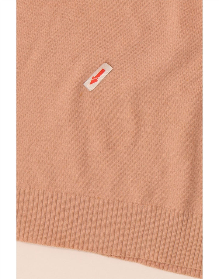 Zara Womens Crop V-Neck Jumper Sweater UK 12 Medium Pink