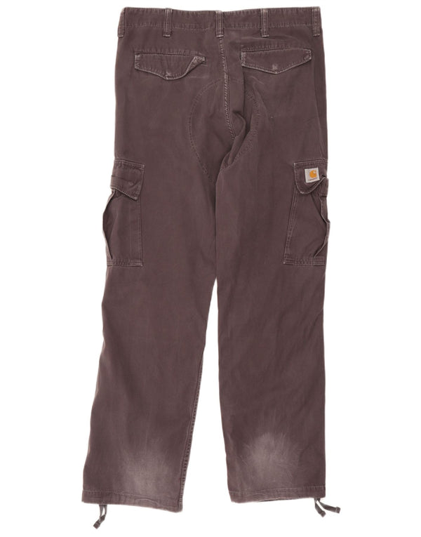 Carhartt Mens Straight Cargo Trousers W34 L34 Grey Cotton
