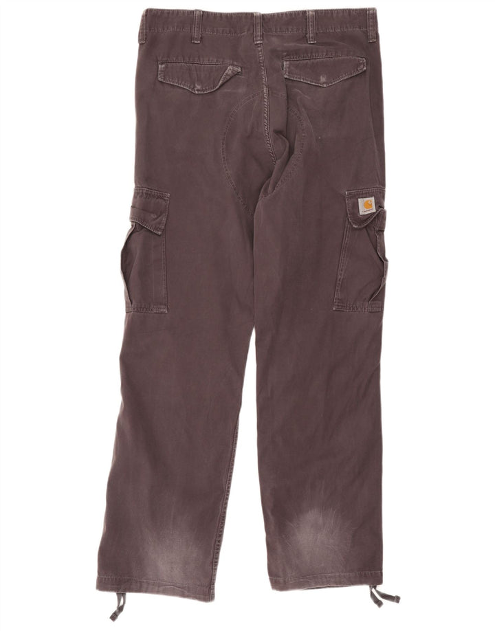 Carhartt Mens Straight Cargo Trousers W34 L34 Grey Cotton