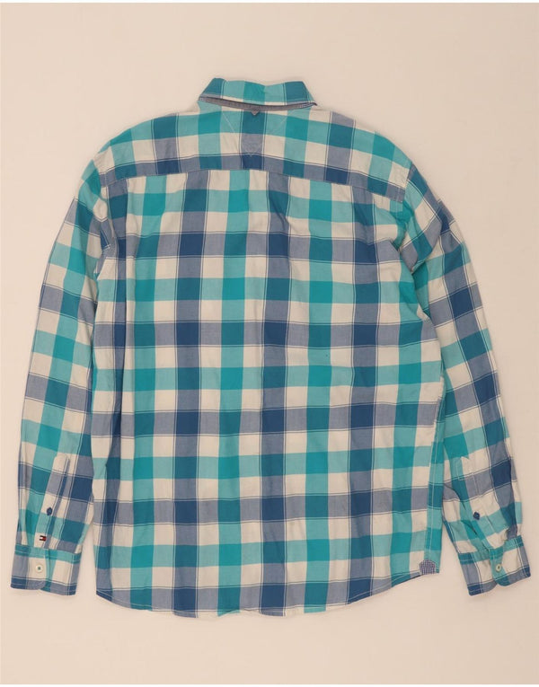 Tommy Hilfiger Mens Vintage Fit Shirt Large Blue Check Cotton