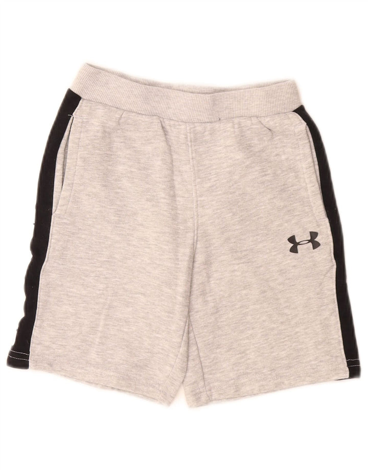 UNDER ARMOUR Boys Graphic Sport Shorts 6-7 Years Grey Colourblock