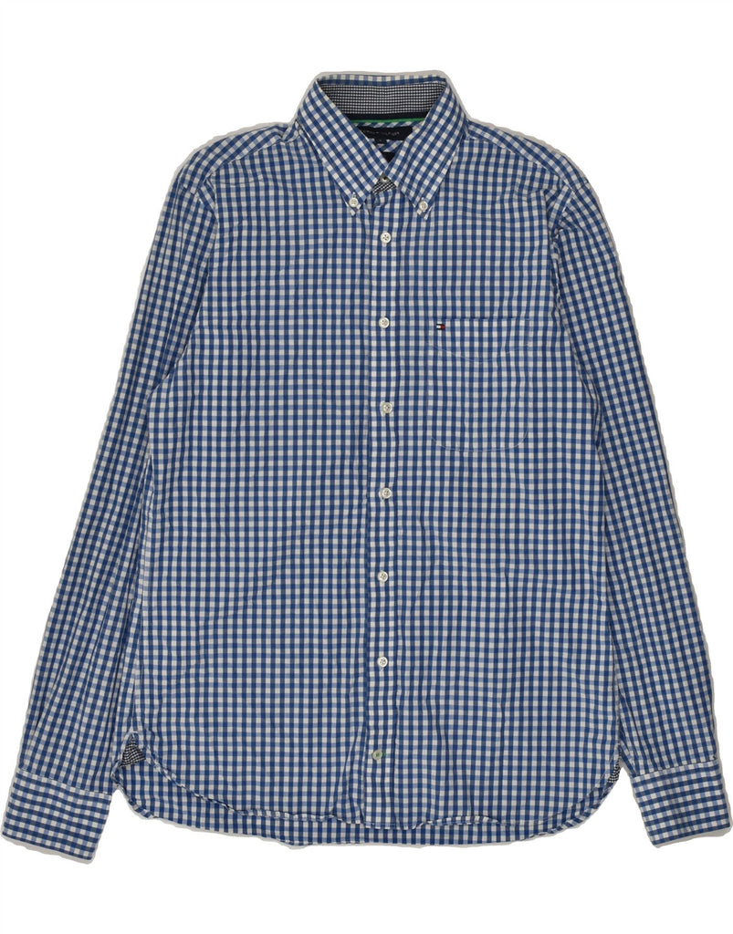 TOMMY HILFIGER Mens Custom Fit Shirt Small Blue Gingham Cotton | Vintage Tommy Hilfiger | Thrift | Second-Hand Tommy Hilfiger | Used Clothing | Messina Hembry 