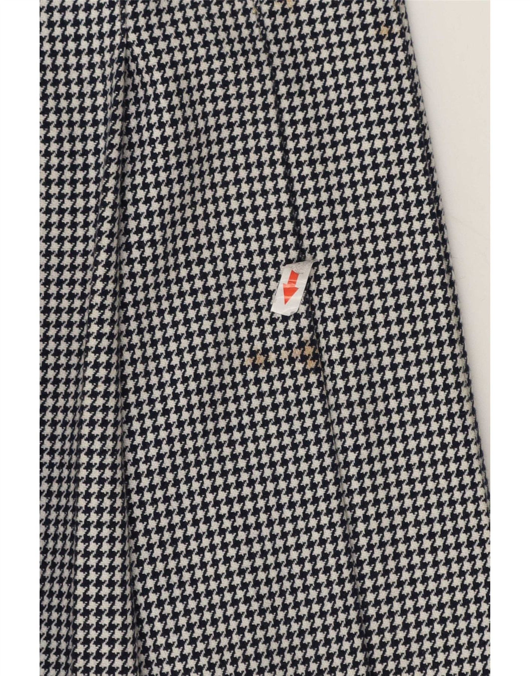 Vintage Womens Knife Pleated Skirt Medium W28 Black Houndstooth