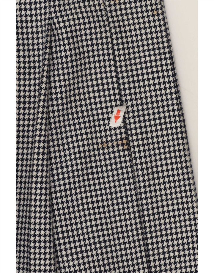 Vintage Womens Knife Pleated Skirt Medium W28 Black Houndstooth