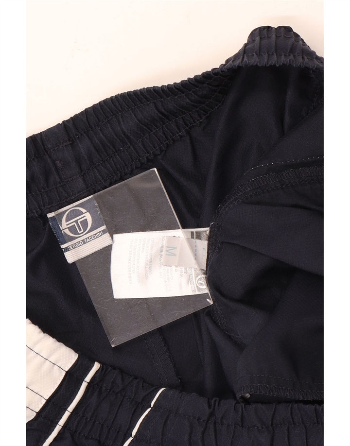 Sergio Tacchini Mens Sport Shorts Medium Navy Blue Colourblock Polyester