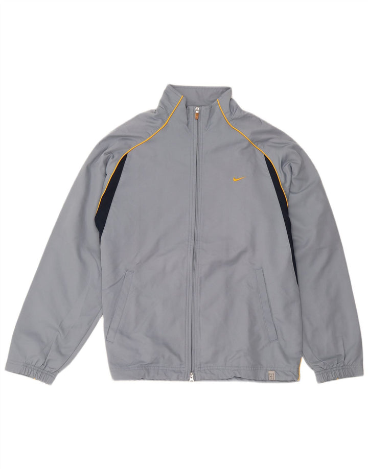 Nike Mens Dri Fit Tracksuit Top Jacket UK 35/37 Small Grey Colourblock