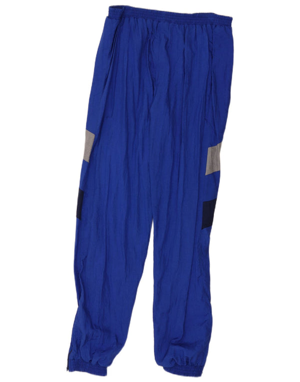 Vintage Mens Tracksuit Trousers Joggers Large  Blue Colourblock Polyamide