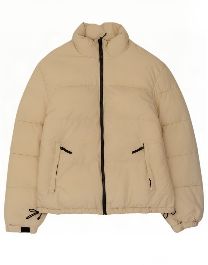 Zara Womens Padded Jacket UK 16 Large Off White Polyester