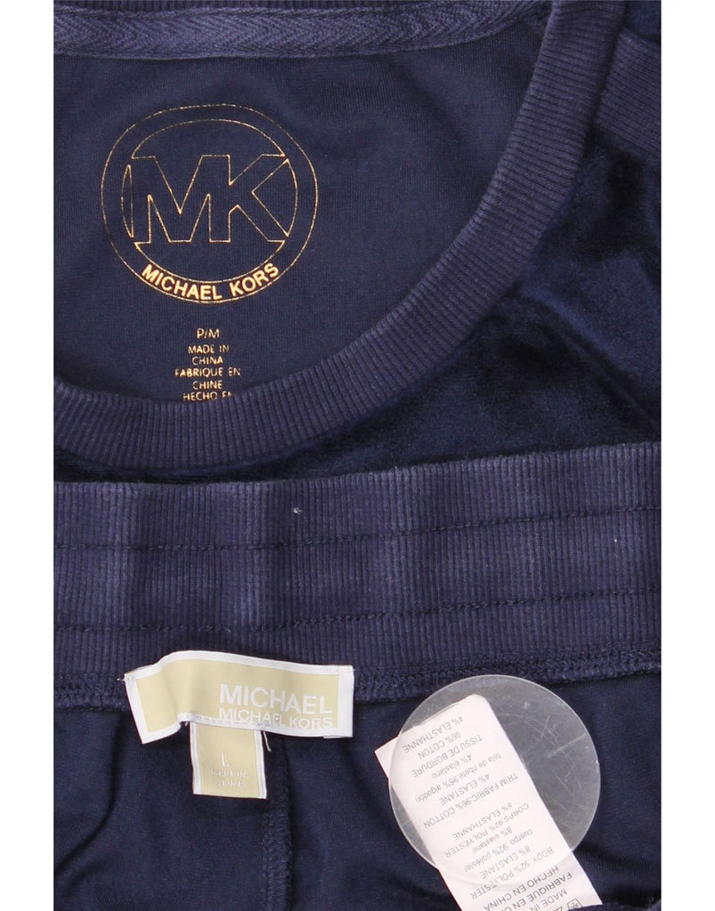 MICHAEL KORS Womens Velour Full Tracksuit UK 12 Medium  Navy Blue Vintage Michael Kors and Second-Hand Michael Kors from Messina Hembry 