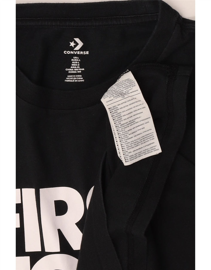 Converse Mens Graphic T-Shirt Top Large Black Cotton
