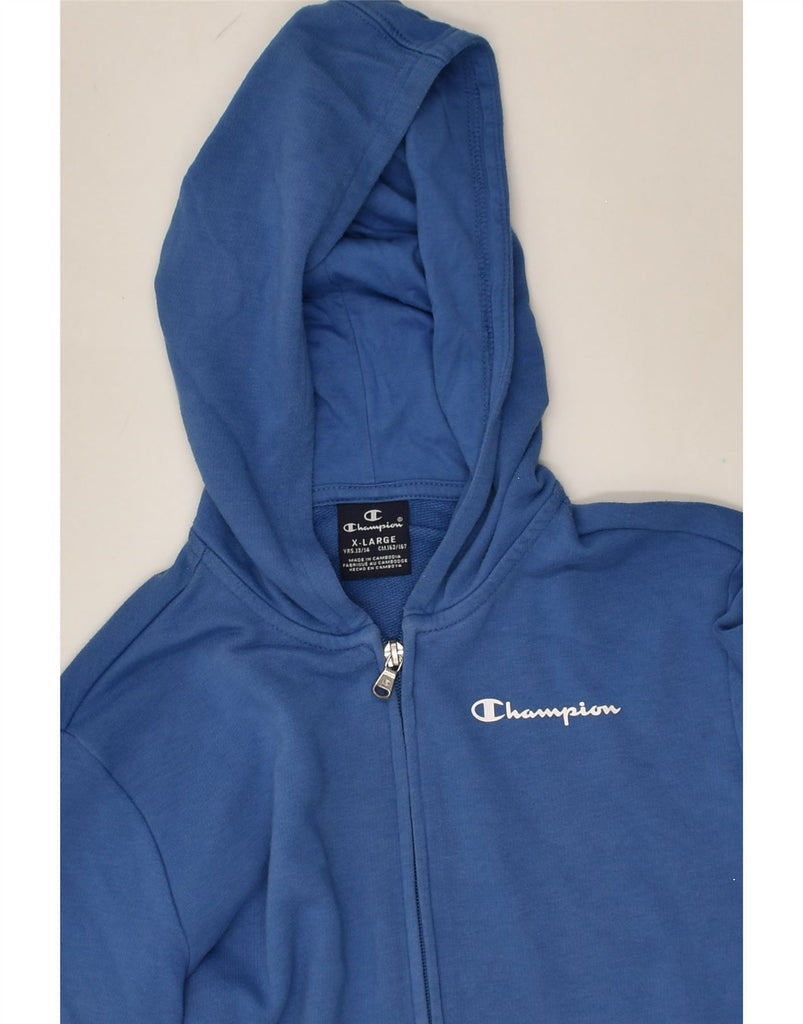 CHAMPION Boys Zip Hoodie Sweater 13-14 Years XL Blue Cotton | Vintage Champion | Thrift | Second-Hand Champion | Used Clothing | Messina Hembry 