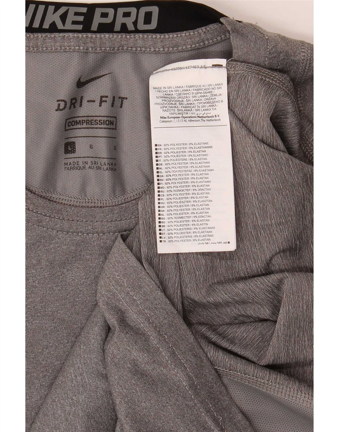 Nike Mens Dri Fit T-Shirt Top Large Grey Polyester
